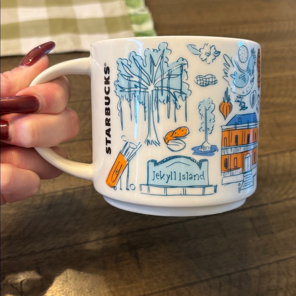 Starbucks Georgia Ceramic Mug - White, Blue, Orange - Picture 2 of 4